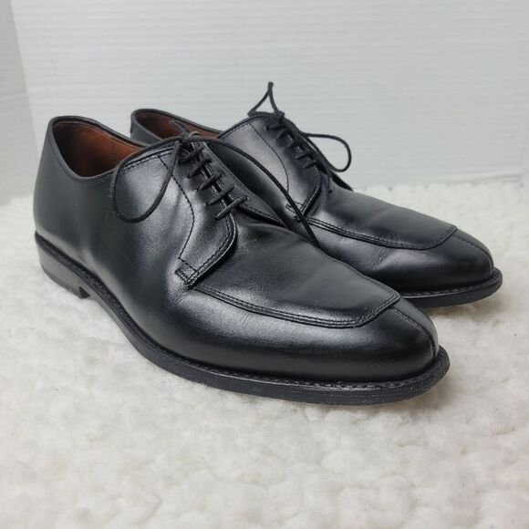 Allen Edmonds Delray Mens Derby  Size 10D Split Toe Dress Shos Black Leather - Picture 1 of 10